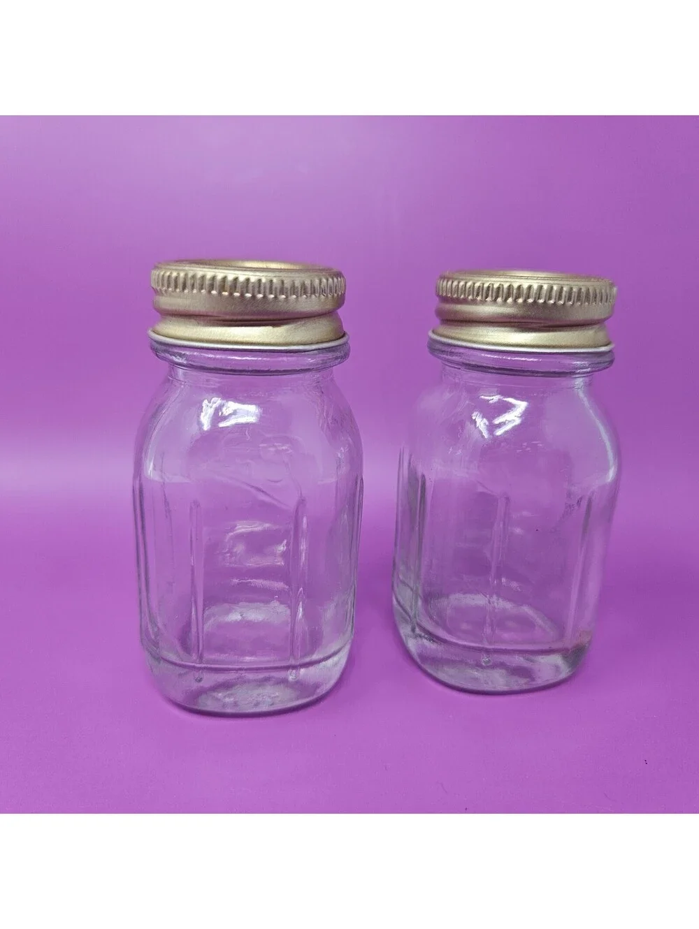 Vintage Ball Perfect Mason Jar Salt and Pepper Shakers Glass Set Made In USA